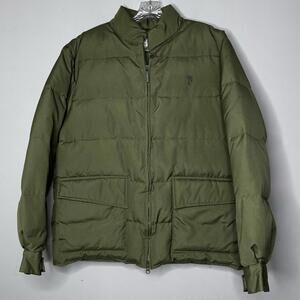 Vintage Trophy Club Men's Puffer Jacket - Olive Green